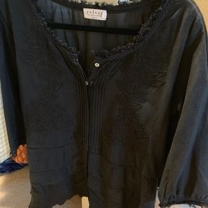 Bohemian Cotton 3/4 Sleeve Length Top